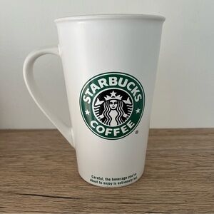 2005 Starbucks Tall White Coffee Mug 5.75”